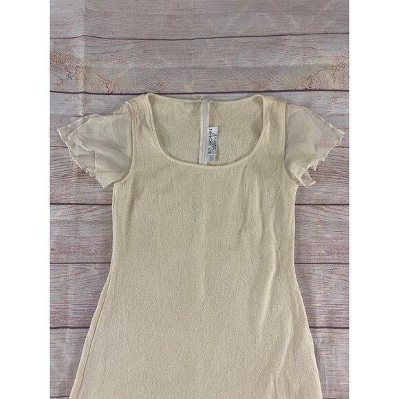 St John evening by Maire Gray Beige Asymmetrical Cocktail Dress - 6 - Picture 2 of 13